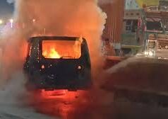 रायपुर में चलती सूमो ग्रैंड बनी आग का गोला, बाल-बाल बचे 6 यात्री