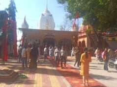 मां दुर्गा प्रतिमा प्राण प्रतिष्ठा में उमड़ा भक्तों सैलाब