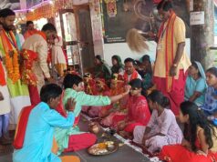 महाष्टमी पर शीतला शक्ति पीठ सिहावा में हवन पूजन हुआ नव कन्याओं को कराया गया भोज