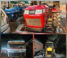 ताबड़तोड़ कार्रवाई: रेत, मुरुम और पत्थर के अवैध खेल पर 7 वाहन जप्त