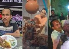 यूपी: भूतेश्वर मंदिर के महंत का नॉनवेज खाते हुए VIDEO वायरल, भक्तों ने जमकर की पिटाई
