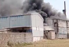 आग की चपेट में राइस मिल…उठा धुएं का गुबार