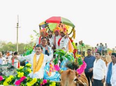 बैलगाड़ी पर सवार होकर बारात पहुंचे राजिम विधायक रोहित साहू