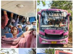 यातायात पुलिस द्वारा रायपुर से देवभोग मार्ग पर ओवर सीट एवं परमिट नियम का उल्लंघन करने वाले बसों पर की गई कार्यवाही