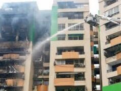 गाजियाबाद में बुधवार सुबह मल्टी स्टोरी बिल्डिंग में लगी भीषण आग, कई मंजिल तक फैली लपटें…