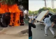 नोएडा: सैलरी बढ़ाने की मांग को लेकर कंपनी के कर्मचारियों का हिंसक प्रदर्शन, कई गाड़ियों में तोड़फोड़ के बाद लगाई आग