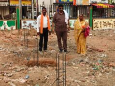 नगर चौपाटी निर्माण कार्य का अध्यक्ष ने किया निरीक्षण