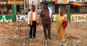 नगर चौपाटी निर्माण कार्य का अध्यक्ष ने किया निरीक्षण