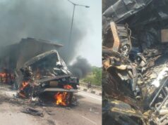 रायपुर-कोरबा नेशनल हाइवे में भीषण हादसा, ट्राला में आग लगने से जिंदा जला ड्राइवर