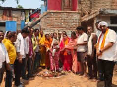 85 वर्षीय बुजुर्ग महिला ने किया भूमिपूजन, अब बनेगा नया रामायण मंडली भवन