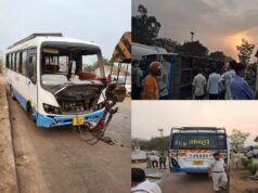 भीषण सड़क हादसा: रायपुर–महासमुंद रूट पर बस अनियंत्रित होकर पलटी