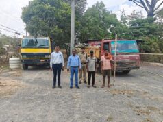 रेत के अवैध परिवहन मामले में दो टिपर जब्त