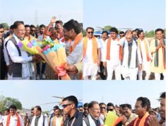 सुशासन तिहार 2026 :कुसमूरा कार्यक्रम में शामिल होने पहुंचे मुख्यमंत्री विष्णुदेव साय,ग्राम कोतरा हेलीपेड में जनप्रतिनिधियों एवं ग्रामीणों ने किया भव्य स्वागत