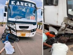 रायपुर-अभनपुर रोड पर भीषण हादसा! तेज रफ्तार बस ने बाइक सवार को कुचला, मौके पर मौत