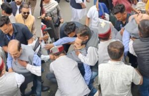 हिमाचल में प्रदर्शन के दौरान बीजेपी सांसद हर्ष महाजन की बिगड़ी तबीयत, लड़खड़ाकर गिरे