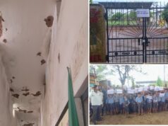 बारिश में मौत के साये में पढ़ाई! अभनपुर में स्कूल पर ताला, पालकों का बड़ा आंदोलन