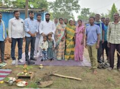 स्वच्छता अभियान के तहत नाली निर्माण हेतु भूमि पूजन सम्पन्न
