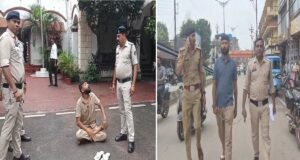 SP ऑफिस के सामने बदमाश का हाई-वोल्टेज ड्रामा! हंगामे के बाद पुलिस ने निकाला पैदल मार्च
