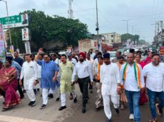 मल्लिकार्जुन का अपमान, विरोध में कांग्रेस ने निकाला ‘सत्याग्रह मार्च’, अंबेडकर चौक पर किया प्रदर्शन