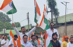 छाल में निकली सर्वदलीय तिरंगा यात्रा, देशभक्ति के नारों से गूंजा क्षेत्र