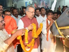 रुद्राभिषेक में शामिल हुए पूर्व मुख्यमंत्री व विधानसभा अध्यक्ष डॉ रमन सिंह