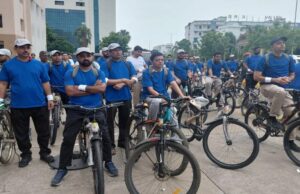 हड्डियों को मजबूत बनाने का संदेश, एम्स रायपुर में डॉक्टरों ने निकाली साइक्लोथॉन
