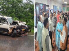 मंत्री केदार कश्यप के काफिले को स्कॉर्पियो ने मारी जोरदार टक्कर, फॉलो वाहन क्षतिग्रस्त; 4 पुलिस जवान घायल