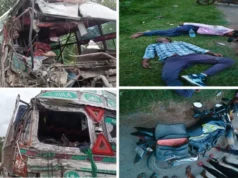 पहले बाइकें टकराईं, फिर बस और ट्रक भिड़े… दो हादसों में एक की मौत, कई घायल