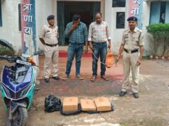 इंदागांव पुलिस की बड़ी कार्रवाई, 19 किलो से अधिक गांजा के साथ ओडिशा के दो तस्कर गिरफ्तार