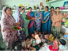 सांसद की उपस्थिति में जोरवा आंगनवाड़ी केंद्र में हुआ आंगन मिलन सेवा कार्यक्रम