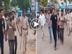 घर में घुसे, युवक को जबरन उठाया और ले जाकर पीटा; पुलिस ने चारों आरोपियों का निकाला जुलूस