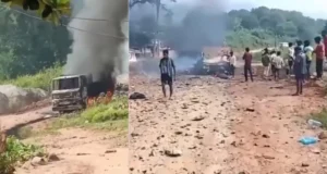 आंध्र प्रदेश में सड़क निर्माण के दौरान भीषण विस्फोट, चालक समेत 5 लोगों की मौत