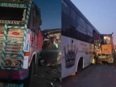 रायपुर-बिलासपुर नेशनल हाईवे पर चीख-पुकार, ट्रक में घुसी तेज रफ्तार बस; 3 की गई जान