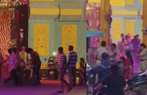दुर्गा पंडाल बना मारपीट का अखाड़ा! आधा दर्जन युवकों ने दो लोगों को घेरकर पीटा, वीडियो वायरल