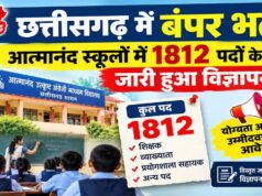 नौकरी की तलाश कर रहे युवाओं के लिए बड़ी खबर! आत्मानंद स्कूलों में 1812 संविदा पदों पर भर्ती