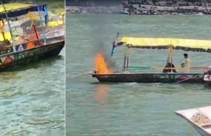 ओंकारेश्वर में बड़ा हादसा टला: नर्मदा के बीच नाव में लगी आग, 6 यात्रियों को ऐसे बचाया